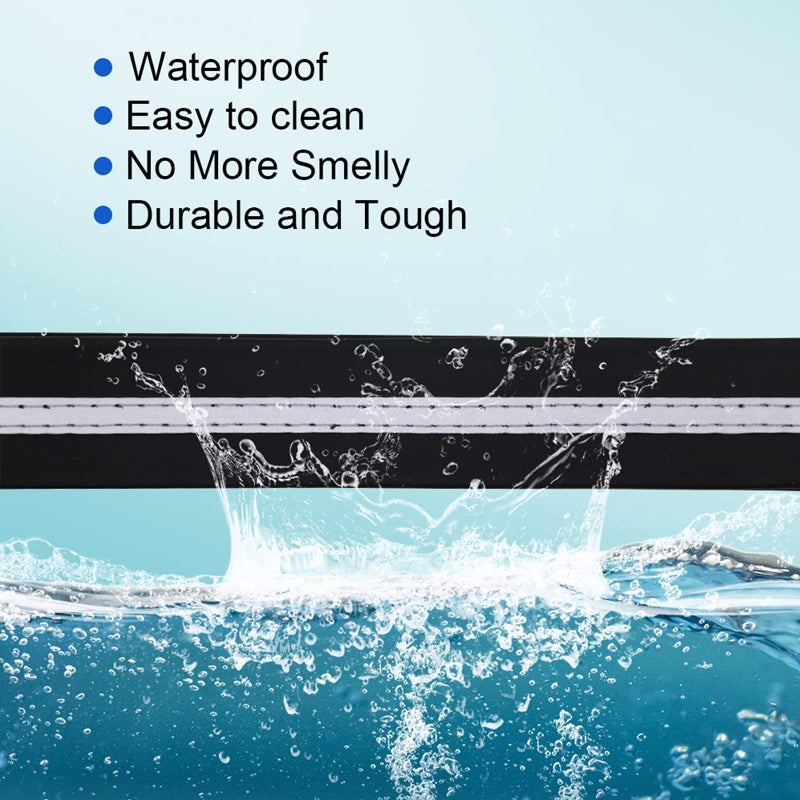 NIMBLE Dog Collar Waterproof Pet Collars Anti-Odor Durable Adjustable PVC & Polyester Soft with Reflective Cloth Stripe Basic Dog Collars S/M/L Sizes (Large (15.35â€-24.8â€inches), Black) - Image 3